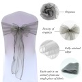 50Pcs Sheer Fabric Organza High Quality Chair Sashes Bow Wedding Chair Knot Decoration For Wedding Party Event Banquet 32 Colors