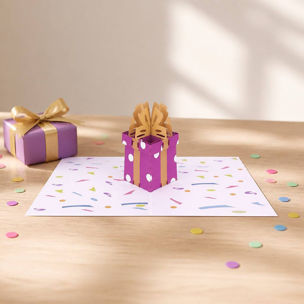 birthday gift box pop up card,