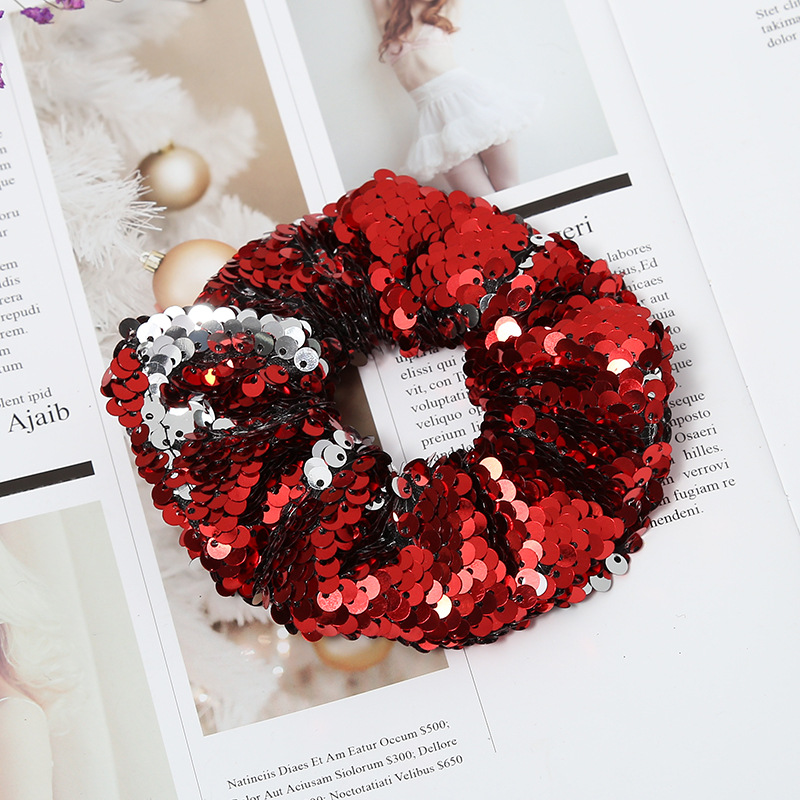 Colored Sequin Hair Scrunchies Women hair Accessories Scrunchies Elastic Hair Rope Bow Ties Ponytail Holder Hairband