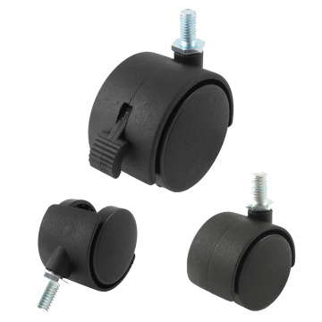 10mm Threaded Stem 2 Inch Dia Wheel Chair Swivel Caster 5 Pcs Black