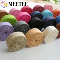 Meetee 8yard 20mm Width 2mm Thick Multicolor Canvas Cotton Webbing Textile Accessories Plain Weave DIY Bag Strap Sewing Material