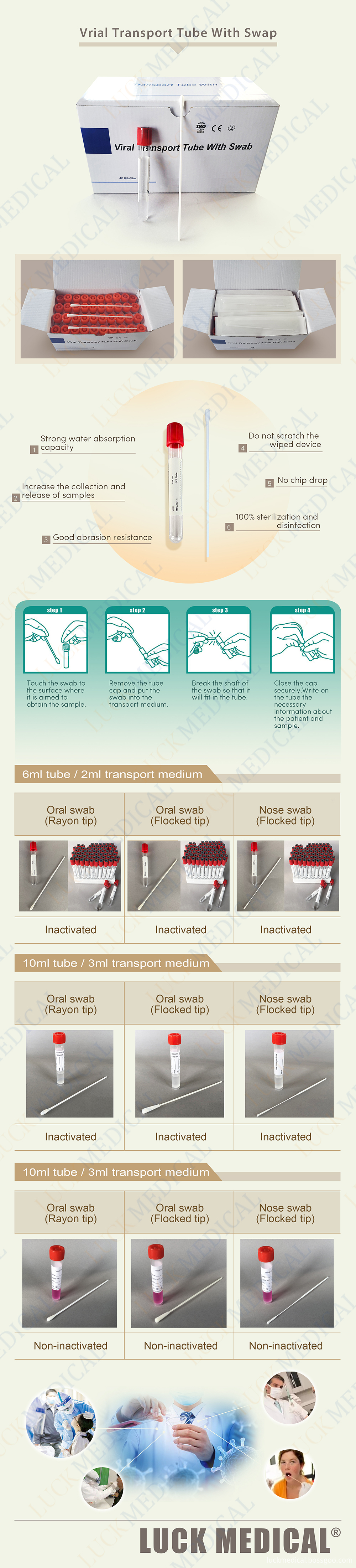 Vrial Transport tube with swab-describetion