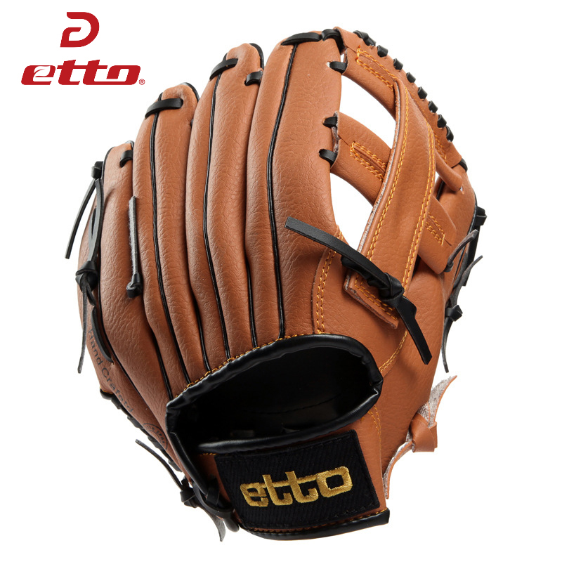 Etto Quality 10/11 Inches Men Professional Baseball Glove PVC Left Hand Softball Training Pitcher Glove Kids For Match HOB004Z