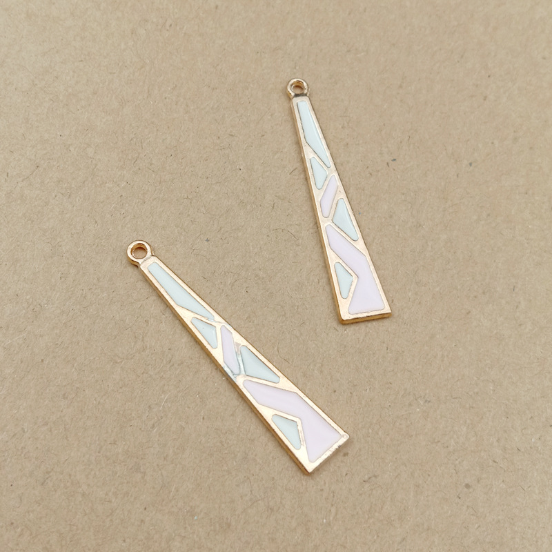 10pcs 6x35mm enamel triangle charm for jewelry making and crafting fashion earring charm zinc alloy