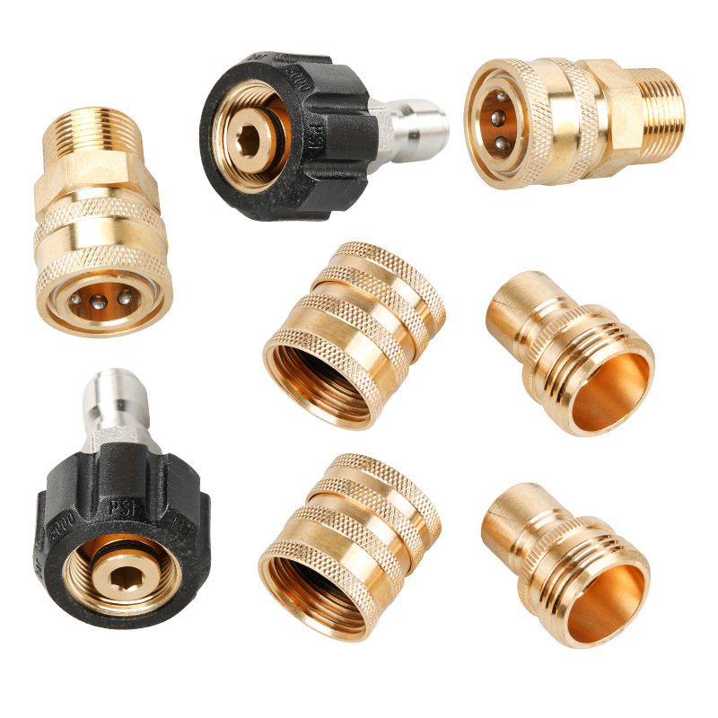 High Pressure Washer 8pcs Adapter Set Quick Disconnect Kit M22 Swivel to 3/8'' Quick Connect,3/4" to Quick Release Hot Sall