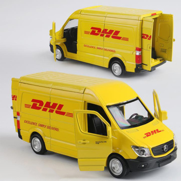Simulation 1/36 Alloy DHL Truck Diecasts Car Toy Metal Vehicle Toy Car Model Pull Back Van Car Model For Child Collection GIFT