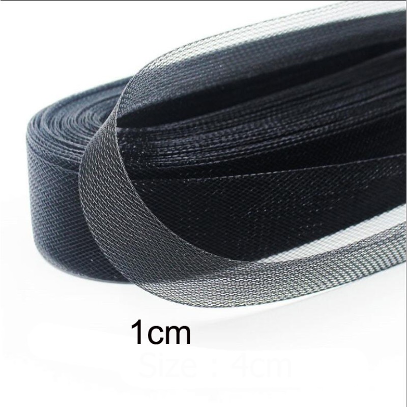 0.4"(1cm) Flat Stiff Crinolines Plain Crins Horsehair Trimming/Braid For Fascinator Hat 100yard/lot