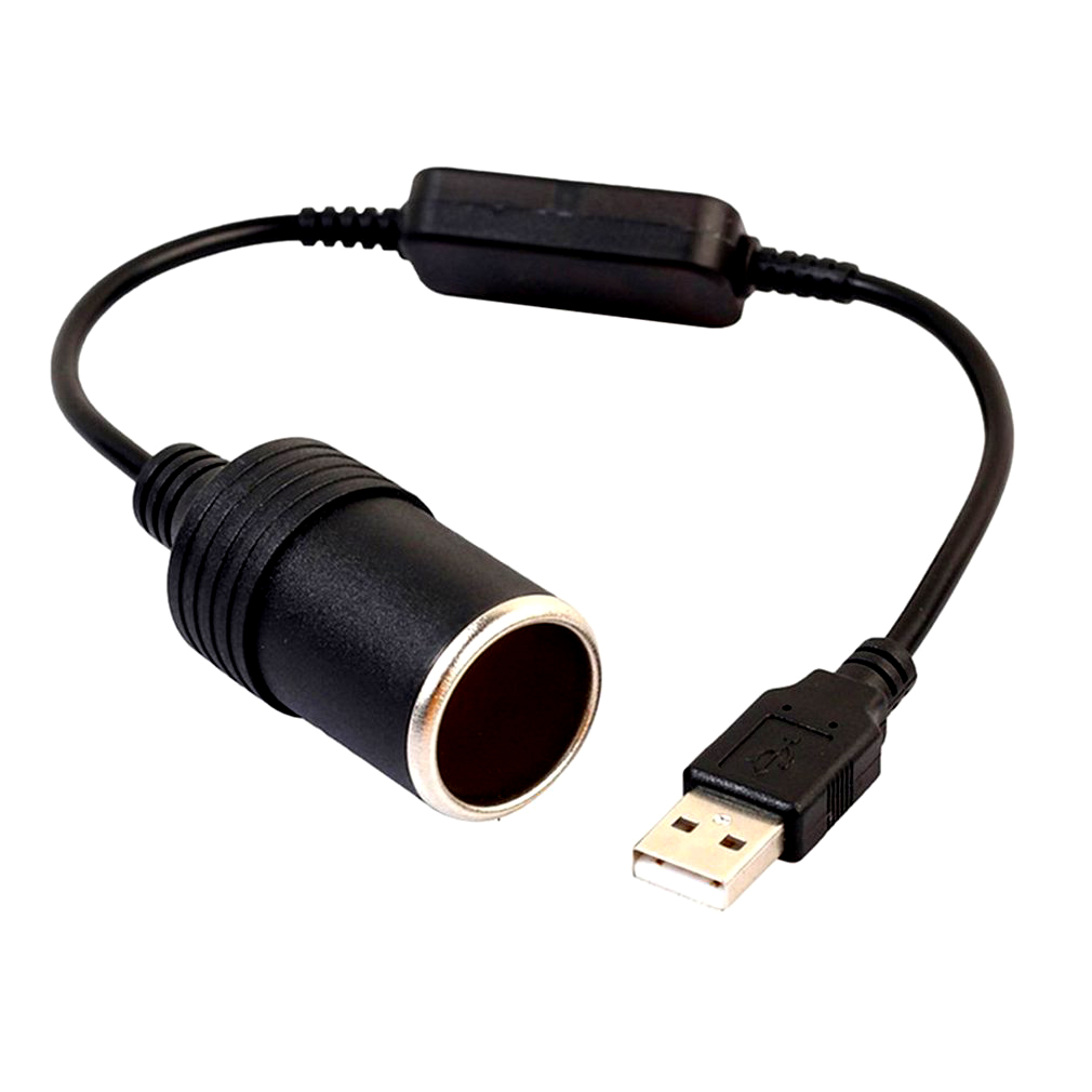 5V 2A USB Male to 12V Car Cigarette Lighter Socket Converter Cable Adapter for DVR Car-charger Electronics Auto Accessories