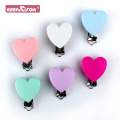 Keep&Grow 3Pcs Silicone Heart Pacifier Clips BPA Free Baby Teethers Food Grade Silicone Beads For Feeding Pacifier Chain Making