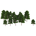 20-Counted Mixed Size Model Trees Deep Green for N HO Scale Railroad Village Architecture Layout Diorama Scenery