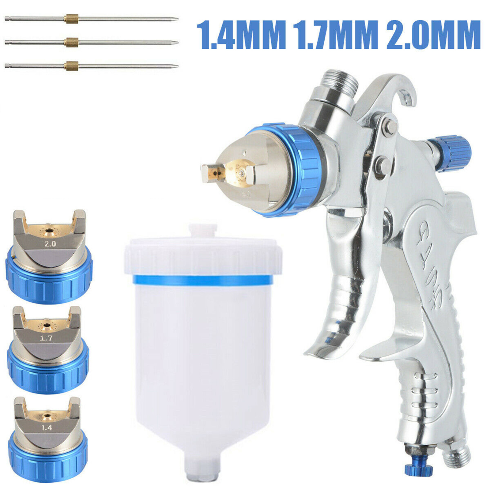 600CC Cup Car Vehicle HVLP Paint Sprayer Kit Air Regulator Gravity Feed 3 Nozzles airbrush spray gun paint gun airbrush gun