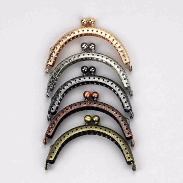 10 pcs/lot 8.5cm size double bead Semicircular metal purse frame Kiss clasp clutch DIY bag accessory 5 colors