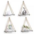 Set of 4 Wood Hanging Shelves for Wall