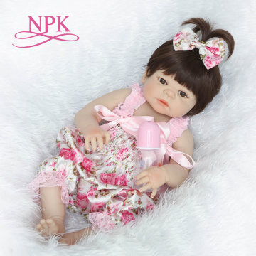 NPK 55cm full body Silicone reborn Baby Doll Girl Newbron Lifelike Baby-Reborn Princess Doll Birthday Christmas Gift for girl