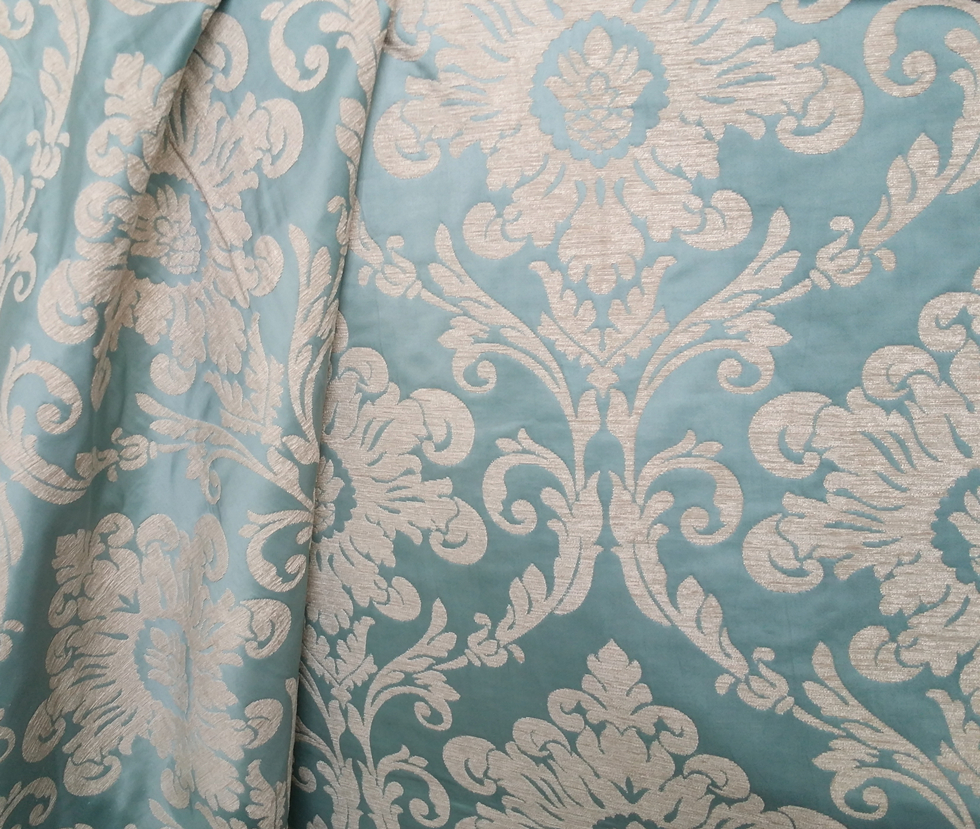 Classic Damask Plain dye Light Blue Chenille Sofa Headboard Bag Garment Curtain Home Textile Fabrics Width 280 cm Sell by meters