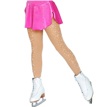 Women Free Size Rhinestone Ice Skating Trousers Figure Skating Pants Thermal Long Pantyhose Ice Skate With Shoes Cover Children