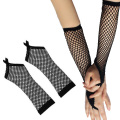 Women Solid Fingeless Gloves Sexy Party Girl Lace Mittens Net Breathable Performance Dance Long Gloves Mesh Fishnet Gloves