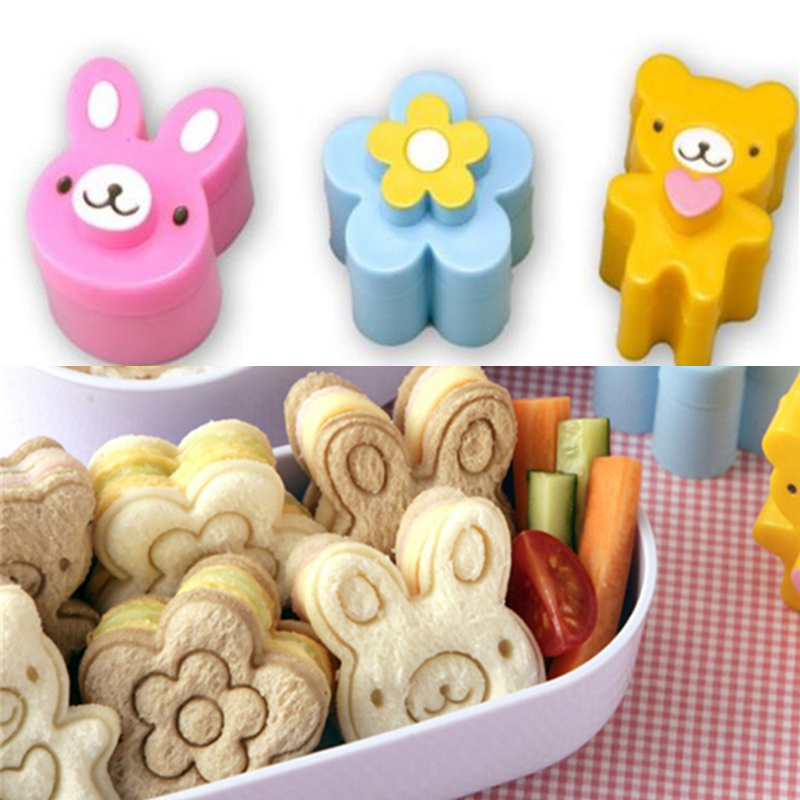 Cute Sandwich Mould Rabbit Flower Panda shaped Bread Cake biscuit embossing device Crust Cutter Baking Pastry Tools