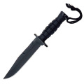 Black Titanize Bowie Knife Hunting Knife With Lanyard