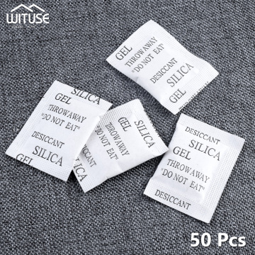 50Pcs Non-Toxic 1g Silica Gel Desiccant Damp Moisture Absorber Drying Bags Dehumidifier For Room Kitchen Clothes Food Storage
