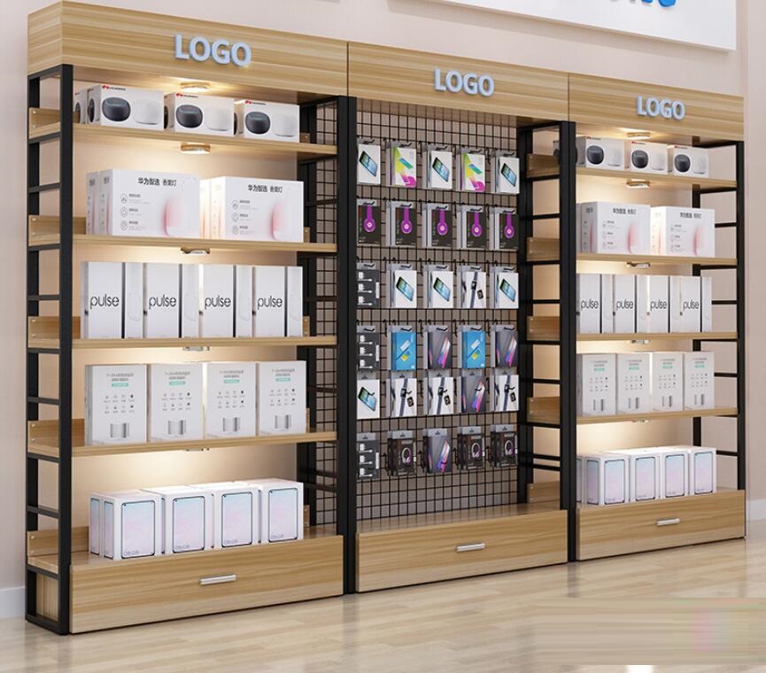 Mobile phone accessories display rack cabinet floor cosmetics accessories supermarket snack underwear bra shelf hook