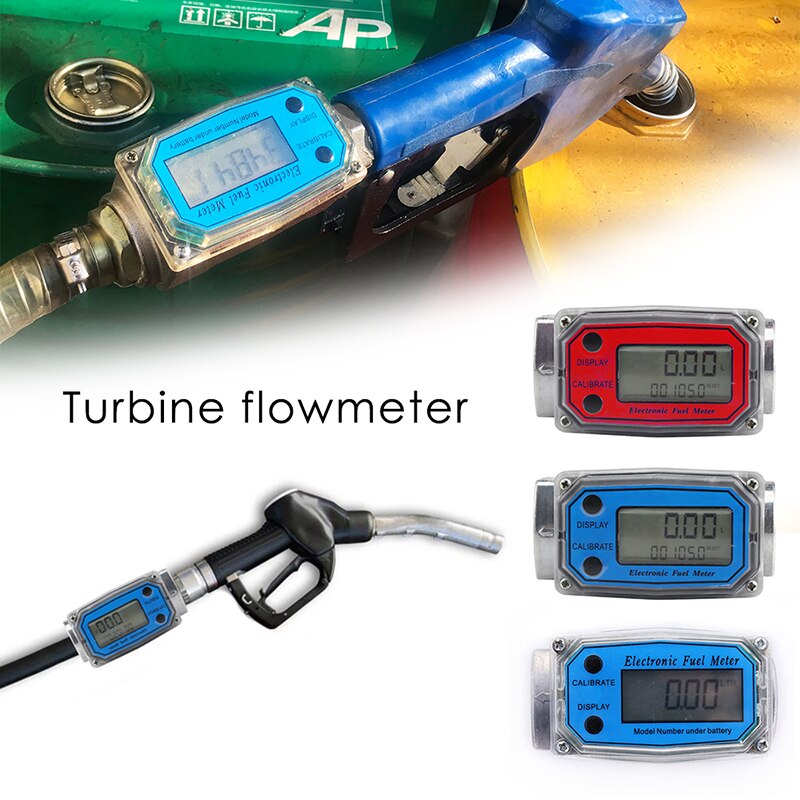 Turbine Water Flowmeter with Digital LCD Display Digital Meter Car Gasoline Methanol Sensor Indicator Controller Transfer Meter