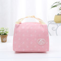 XZP Thermal Lunch Bags Fresh Pink Cherry Tote Lunch Bags Polyester Peach Skin Portable Butterfly Thermal Convenient Lunch Bags