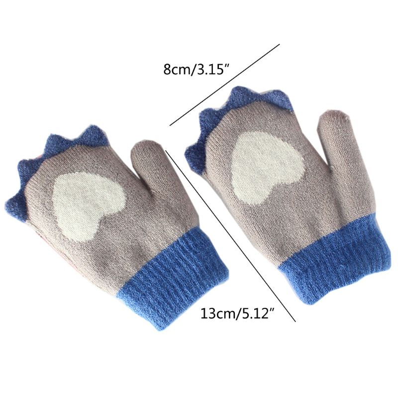 Winter Outdoor Baby Boys Girls Knitted Gloves Children Warm Full Finger Mittens