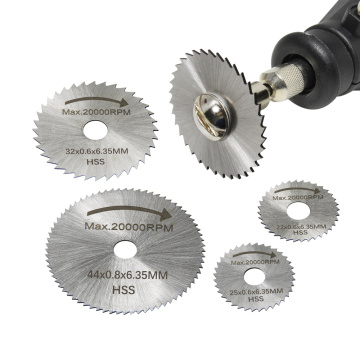 6pcs Mini Circular Saw Blade Set High Speed Steel Cutting Disc 1/8