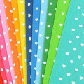 ZY DIY Mixed 21 Colors 1mm Thick 14x14cm 100% Polyester Heart Printed Nonwoven Felt Fabric Handmade DIY material fabric