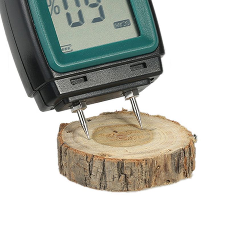 Two Pins Digital Wood Moisture Meter Wood Humidity Tester Timber Damp Detector LCD Display Probe Range 2%~70%