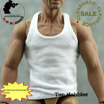 1/6 Scale Action Figure Accessory Slim Toy Underwear Male Vest Model Slim Mens White Vest T-shirt Tops Shirt Sleeveless Clothes