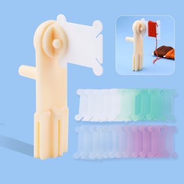 QIAO 20 pieces and convenient winder to make DIY embroidery thread spool cross stitch plastic storage bracket winding machine