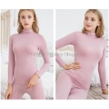 Solid Color Slim Women's Thermal Underwear Set Winter Turtleneck Cotton Long Johns Female Second Skin Thermo Clothing