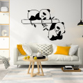 Cartoon Sleeping Panda Bamboo Wall Sticker Bear Jungle Animal Branch Wall Decal Bedroom Living Room Vinyl Decor