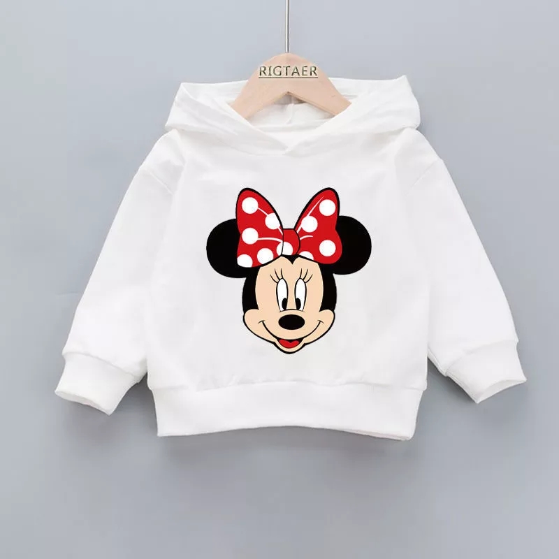 New Spring Autumn Baby Boys Girls Clothes Cartoon Minnie Hooded Sweatshirt Children's Kids Casual Sportswear Infant Clothing