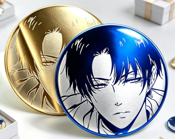 Custom Logo Tinplate Badge with Multiple Shapes