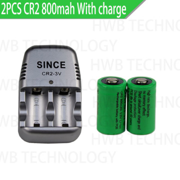 2pcs 15270 CR2 800mah rechargeable battery +3V CR2 charger, digital camera, made a special battery