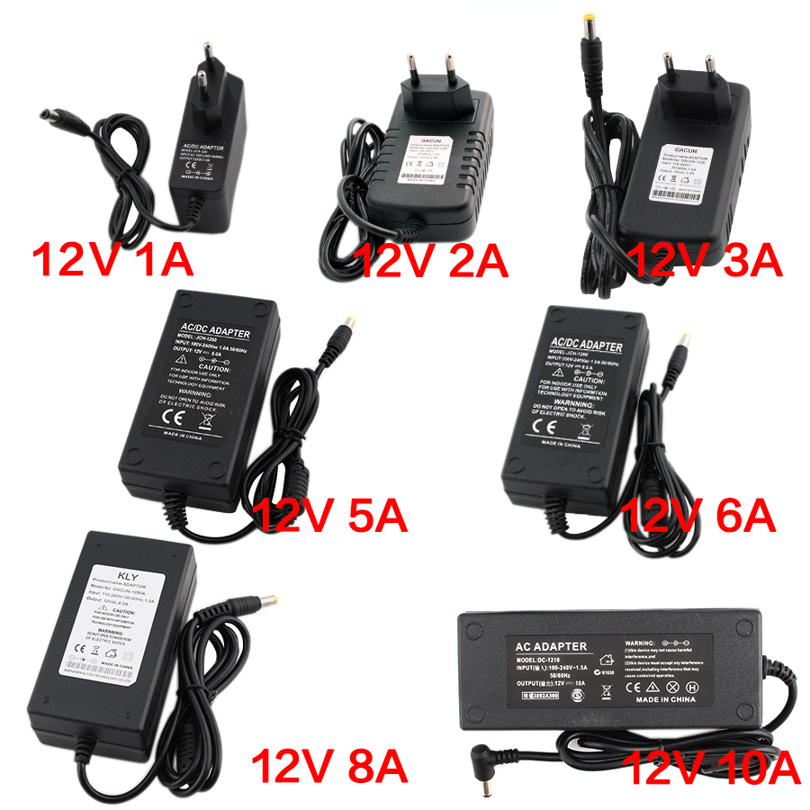 AC DC Universal Adapter Power Supply 220V To 12V Volt Lighting Transformers 220V/110V To 12V 1A 2A 3A 5A 6A 7A 8A 10A Led Driver