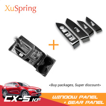 For Mazda CX-5 CX5 2017 2018 2019 2020 KF LHD Car Gear Shift Box + Window Switch Panel Cover Sticker Trim Strip Garnish Styling