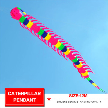 12m Caterpillar soft inflatable kite pendant for audlts outdoor fun large kite line laundry for free shipping