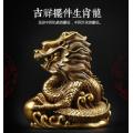 Copper Statue Pure copper dragon ornaments, twelve Chinese zodiac animals, dragon and green dragon ornaments, household crafts o