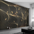 Custom 3D Photo Wallpaper Luxury Abstract Lines Geometric Golden Leaf Mural Living Room Sofa TV Background Home Decor Wall paper