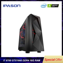 6-Сore Intel Gaming PC IPASON P7 Power 8th Gen i7 9700 DDR4 8G/16G RAM/GTX1660 6G/1T+120G Barebone Windows10 Desktop Computer
