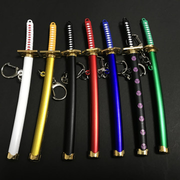 Special Roronoa Zoro Sword Keychain Women Men With Buckle Toolholder Scabbard Katana Sabre Car Key Chains Gift Keyrings Q-053