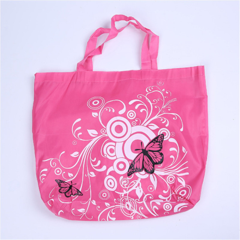 Foldable Shopping Bag Butterfly Flower Oxford Fabric Shoulder Bag Portable Eco-Friendly Grocery Bags Reusable Tote Ladies
