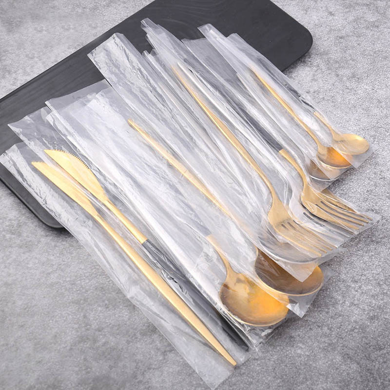 24pcs White Gold Cutlery Sets Luxury Dinnerware Tableware 18/10 Silverware Stainless Steel Table Dinner Knife Dessert Fork Spoon