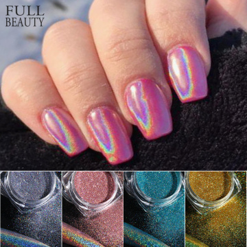 Holographic Powder on Nails Laser Silver Glitter Chrome Nail Powder DIP Shimmer Gel Polish Flakes for Manicure Pigment CH1028-4