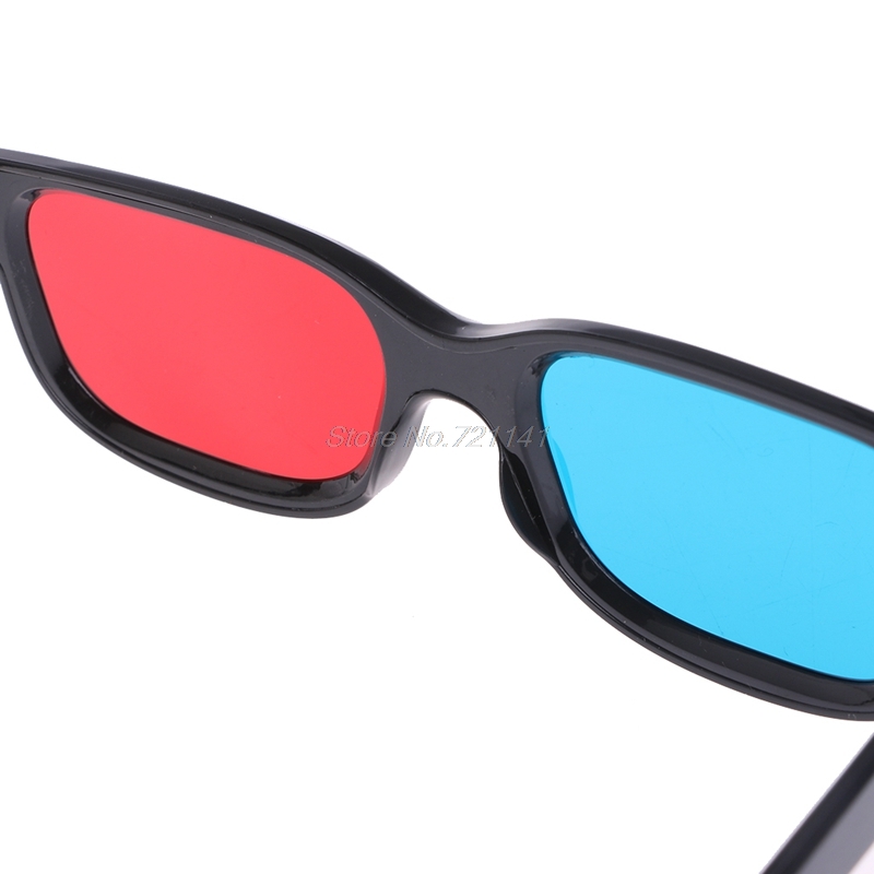 Universal Black Frame Red Blue Cyan Anaglyph 3D Glasses 0.2mm For Movie Game DVD Electronics Stocks Dropship