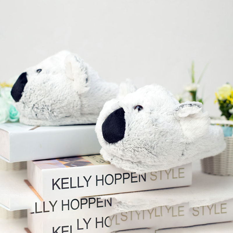 Free shippingChildren Indoor Slippers Special Koala Custom Warm Winter Lovers Home Slippers Thick Soft Bottom shoes Timber Floor